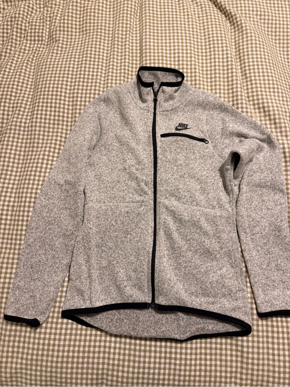 Nike Women's Light Gray Full‑Zip Utility Jacket with Black Trim